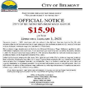 City of Belmont Minimum Wage
