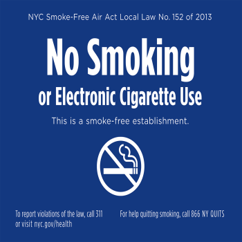 New York City No Smoking Poster