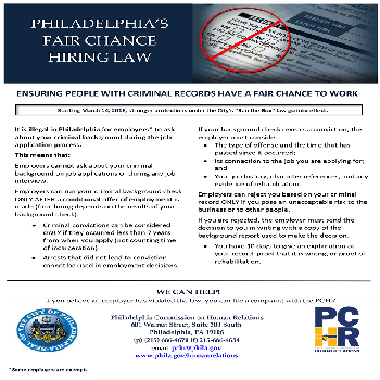 Philadelphia Fair Chance Hiring Law Poster